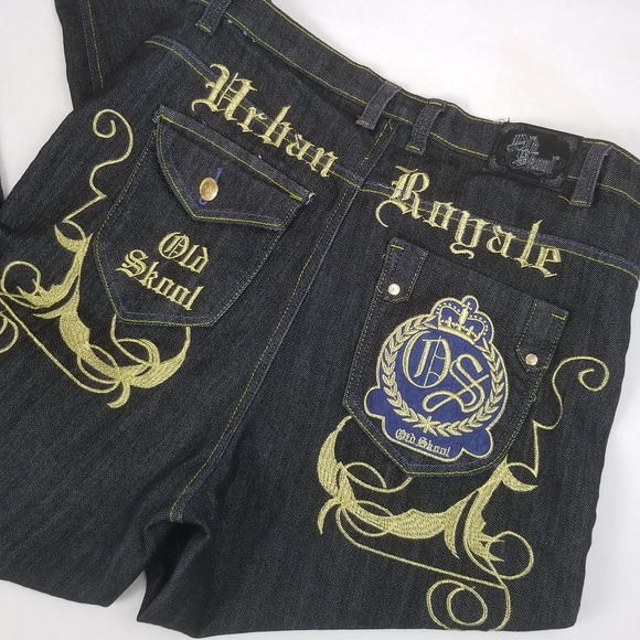 Old School Sz 16 Black Urban Royale Goldtone Embro - Picture 3 of 8